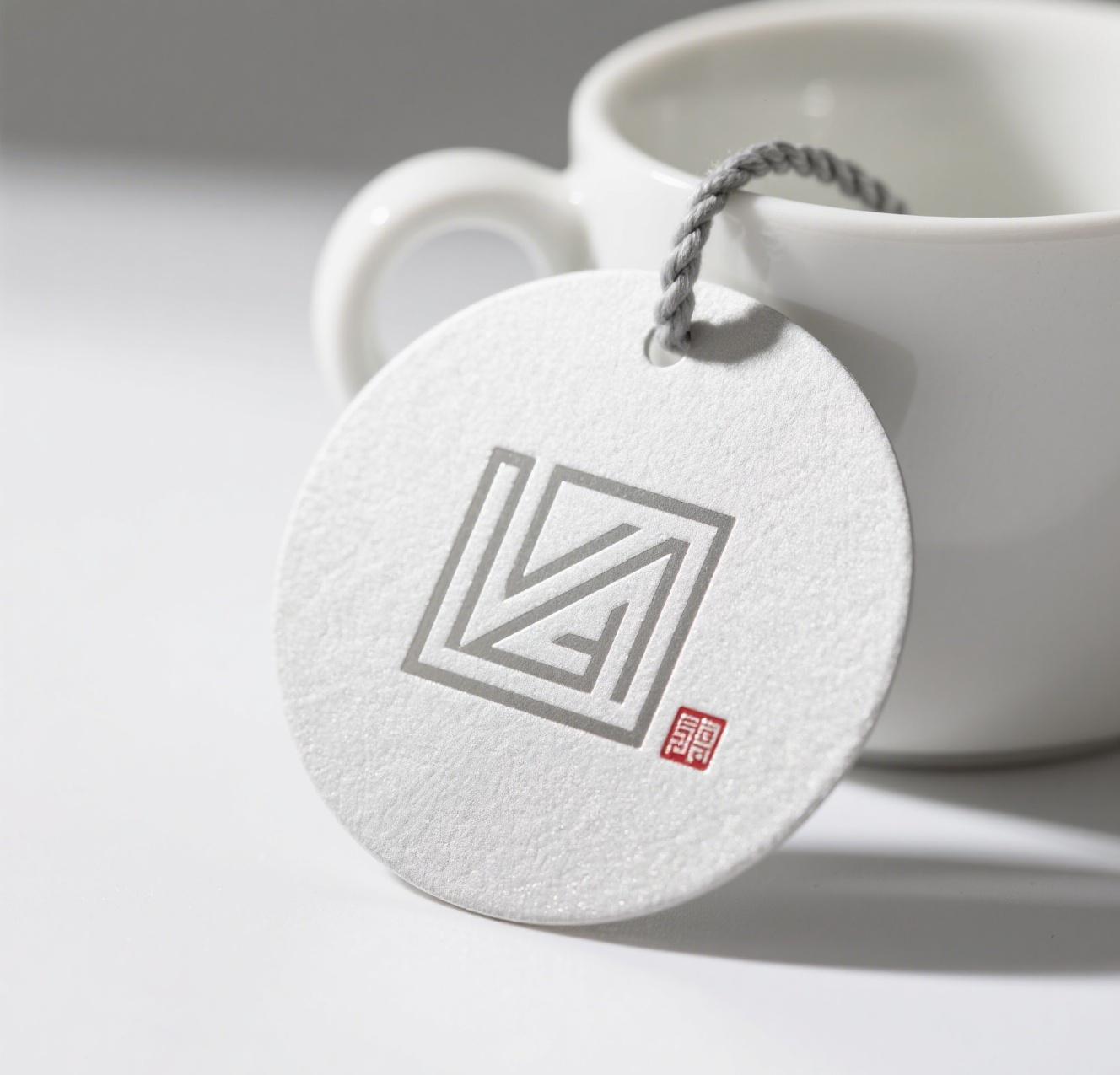 Custom round hang tags with metallic print